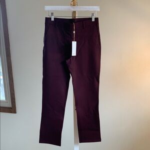 Quince Ultra-Stretch Ponte Straight Leg Burgundy Pants
